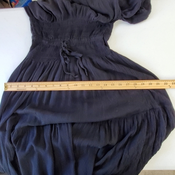 Lotustraders Milkmaid Maxi Dress Prairie Ruffle Stretch Romantic Whimsigoth Boho - Picture 9 of 14